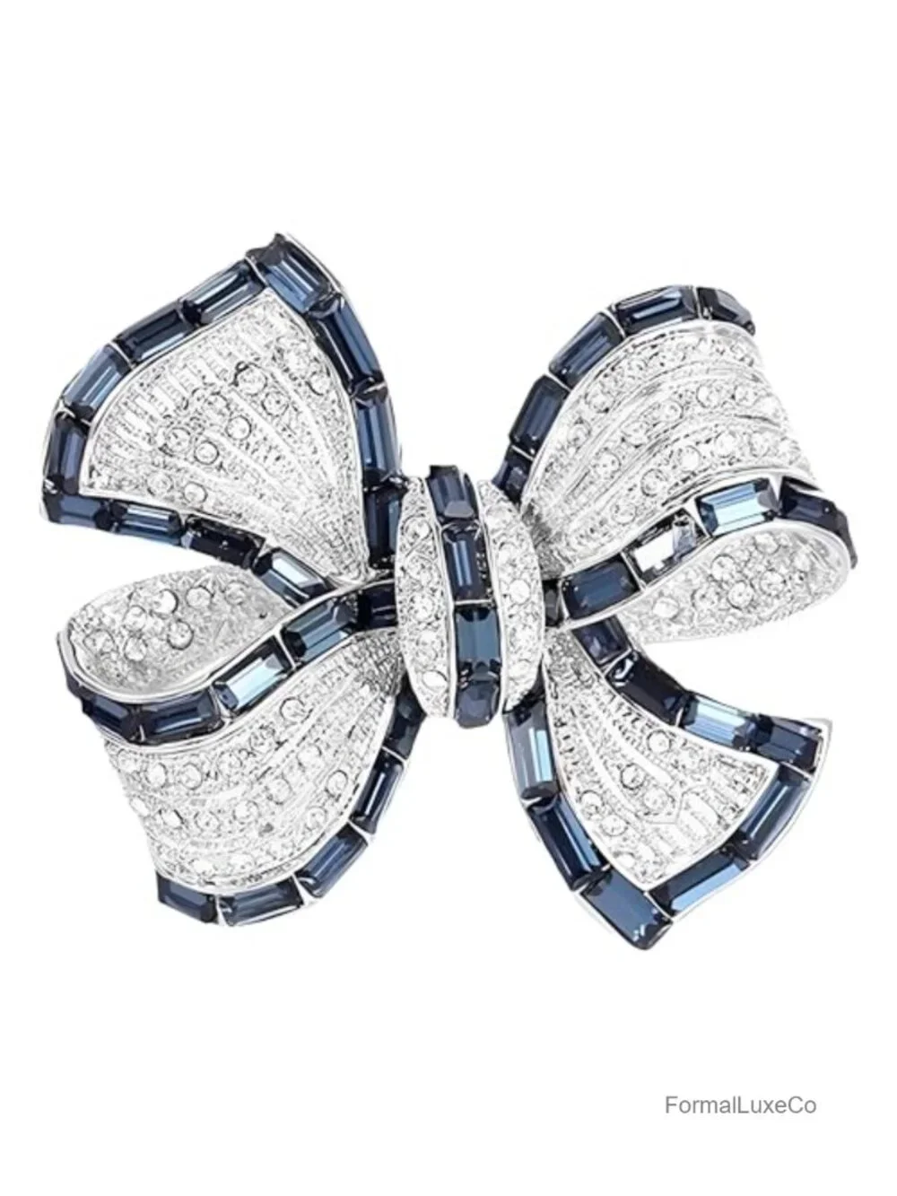 Rhinestone Bow Brooch Pin for Women Sparkly Crystal Ribbon Brooch Clothing